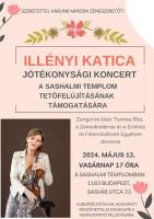 Illényi Katica jótékonysági koncert a Sashalmi templom tetőfelújításának támogatására